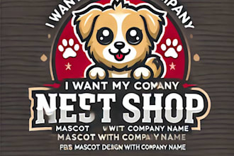 do make pet shop mascot logo design with unlimited review