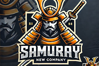 do wonderful samurai head mascot logo design with express delivery