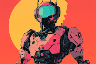 make gundam mecha robot transformer illustration