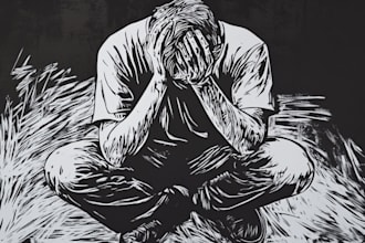 create artistic linocut illustration in my style