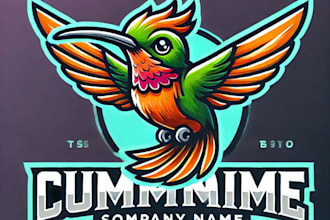 do wonderful hamming bird water mascot logo design with express delivery