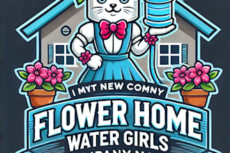 do wonderful flower home mascot logo design with 1 day delivery