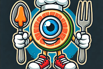 design eye catchy restaurant mascot logo with express delivery