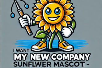 do wonderful sun flower mascot logo design with express delivery