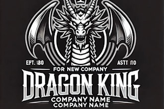 do wonderful dragon king mascot logo design express delivery
