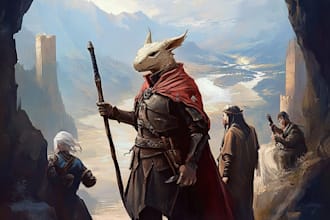 make a dnd character or dnd party art
