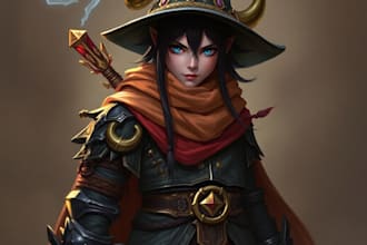 create a fantasy horror and fantasy horror character art