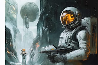 create sci fi illustrations