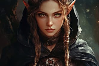 draw fantasy illustration and dnd character art for you