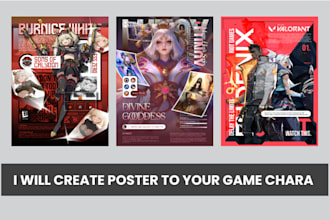design pop style anime and game poster