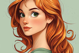 do design your portrait into a disney style cartoon