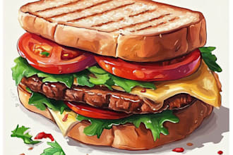 draw food in retro pop art roy lichtenstein style