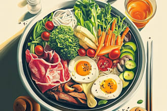digital food illustration creation