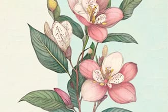 draw botanical illustrations of flowers, plants and fruits