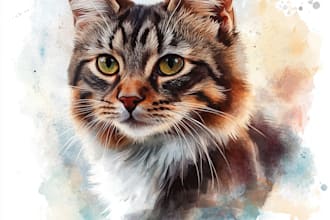 do  pet portrait, digital art, watercolor, or pencil drawing