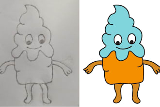 convert drawing, sketch and logo image to digital vector art