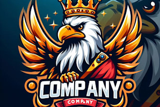 do make grifin king crown mascot logo design with unlimited review