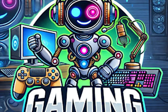 do make gaming computer robot mascot logo design with express delivery