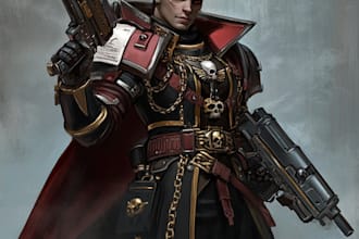 draw your favorite warhammer 40k character art illustration