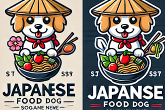 do make japaness food dog mascot logo design with unlimited review