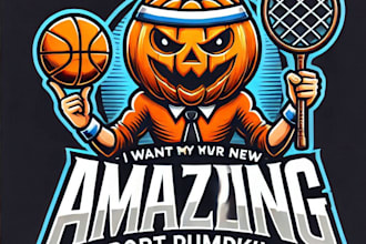 do amazing pumpkin e sport mascot logo with company
