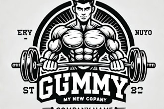 do make gym bodybuilder boys mascot logo design with 1 day delivery