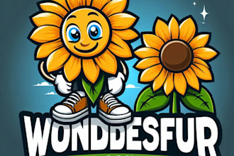 do wonderful sun flower mascot logo deign express delivery