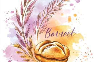 design stunning watercolor signature and bakery product logo