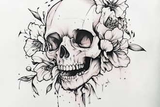 draw minimalist tattoo or line art design with my style