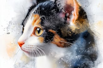 create a cute cartoon portrait of your pet dog