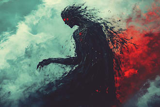 make fantasy horror villain character art
