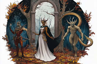 draw character concept art, illustration, dnd character art