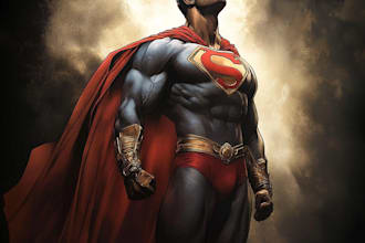 raw photo to cartoon character superhero comic book