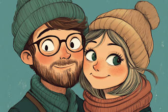 make a realistic family portrait, couple or group from photo