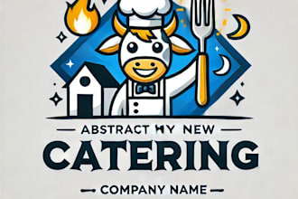 do abstract catering farm mascot logo design with unlimited revision
