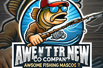make awesome fishing mascot logo with 1 day delivery