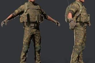 3d soldier model,ue5 game character,rig 3d mesh,human like 3d,hair asset,blender