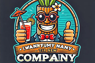 do make tiki bar mascot logo design with unlimited review