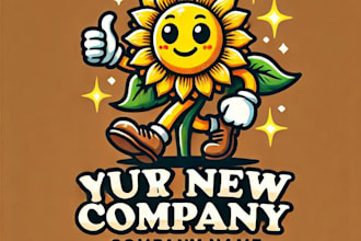 do make sunflower mascot logo design with unlimited review