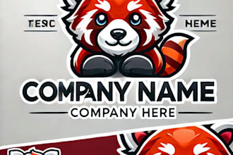 do make red panda mascot logo design with unlimited review