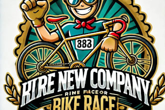 do make bike race mascot logo design with unlimited review