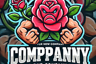 do wonderful rose flower mascot logo design with unlimited review