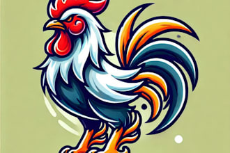 do make wonderful rooster mascot logo design with 1 day delivery