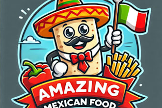 do amazing maxican food mascot logo design with express delivery