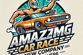 do make amazing car race mascot logo design with unlimited review
