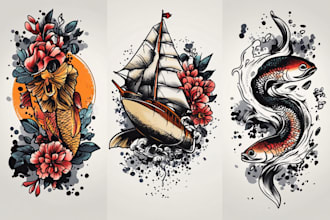 create awesome old school tattoo style design