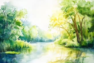 paint a watercolor painting of landscape or scenery