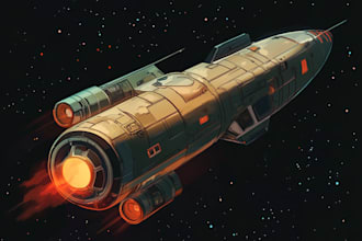 do design spaceship, illustration and sci fi art