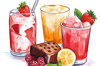 paint watercolor food and drink illustration