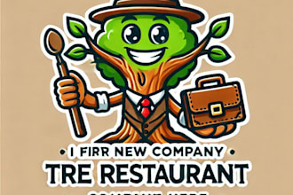 do wonderful tree resturant mascot logo design with unlimited review